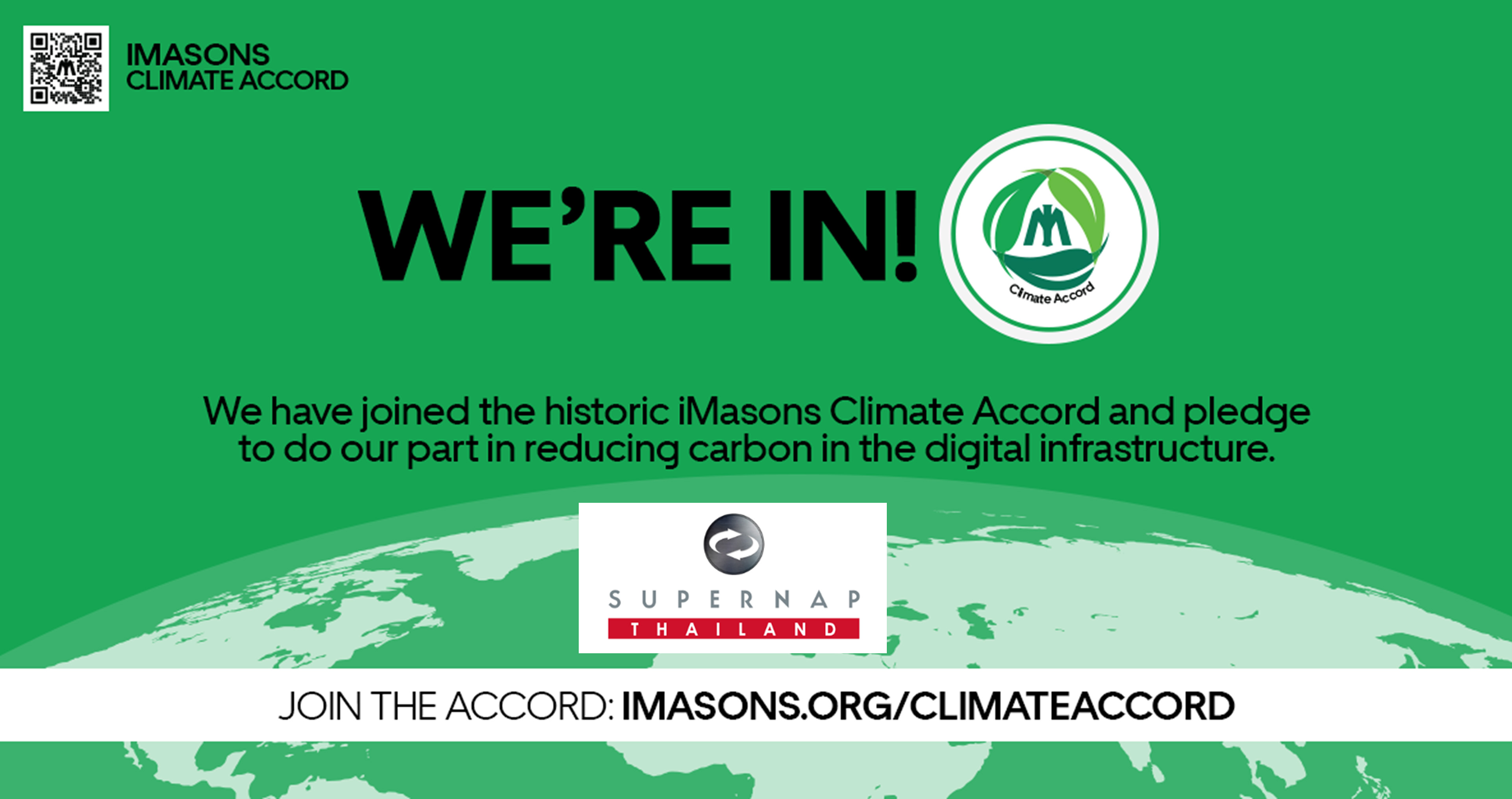 SUPERNAP (Thailand) joined the Infrastructure Masons (iMasons) Climate Accord (ICA).